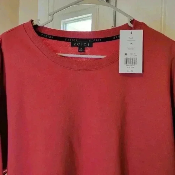 NWT Zelos Red Crew Neck Pullover, Sz 1X‎ - Picture 2 of 8